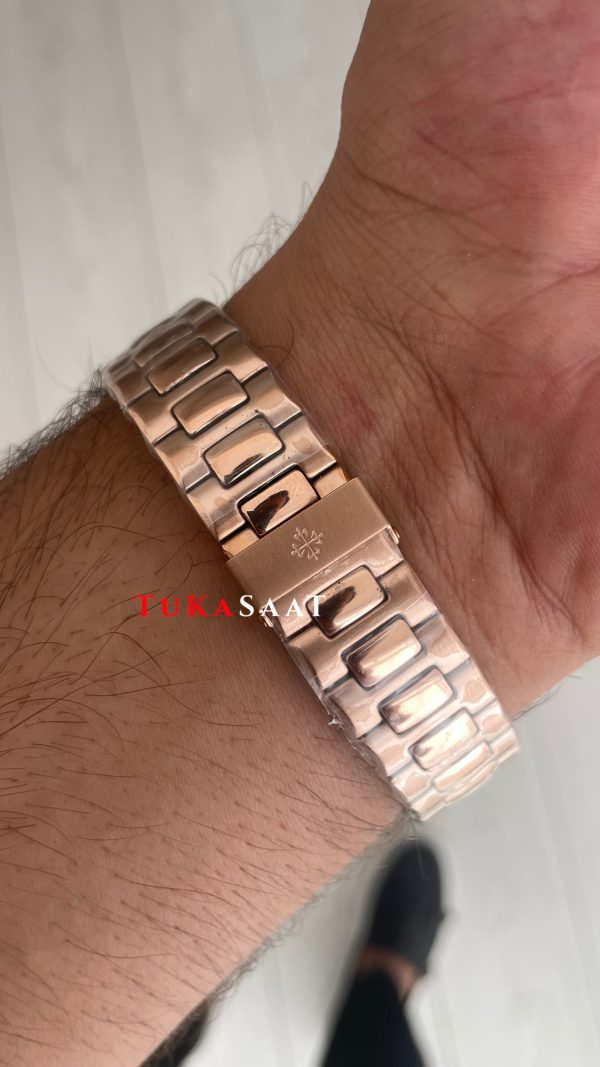 Patek Philippe Nautilus Kahverengi Kadran 5711 Rose 40mm Replika Saat