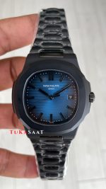 Patek Philippe Nautilus Mavi Kadran 5711 PVD Black 40 mm Replika Saat