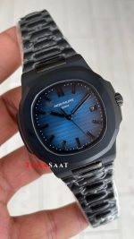 Patek Philippe Nautilus Mavi Kadran 5711 PVD Black 40 mm Replika Saat