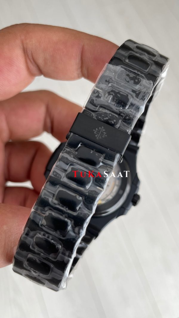 Patek Philippe Nautilus Mavi Kadran 5711 PVD Black 40 mm Replika Saat