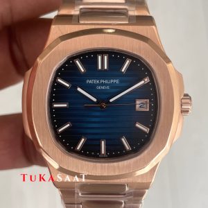 Patek Philippe Nautilus Mavi Kadran 5711 Rose 40 mm Replika Saat