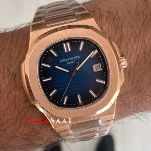 Patek Philippe Nautilus Mavi Kadran 5711 Rose 40 mm Replika Saat