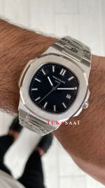 Patek Philippe Nautilus Siyah Kadran 5711 Silver 40 mm Replika Saat