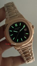 Patek Philippe Nautilus Siyah Kadran 5711R Rose 40 mm Replika Saat