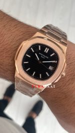 Patek Philippe Nautilus Siyah Kadran 5711R Rose 40 mm Replika Saat