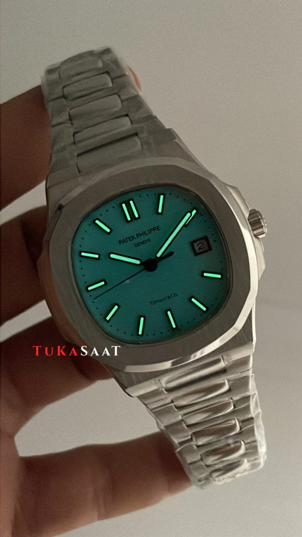 Patek Philippe Nautilus Tiffany 5711 Silver 40 mm Replika Saat Patek Philippe Nautilus Tiffany 5711 Silver 40 mm Replika Saat