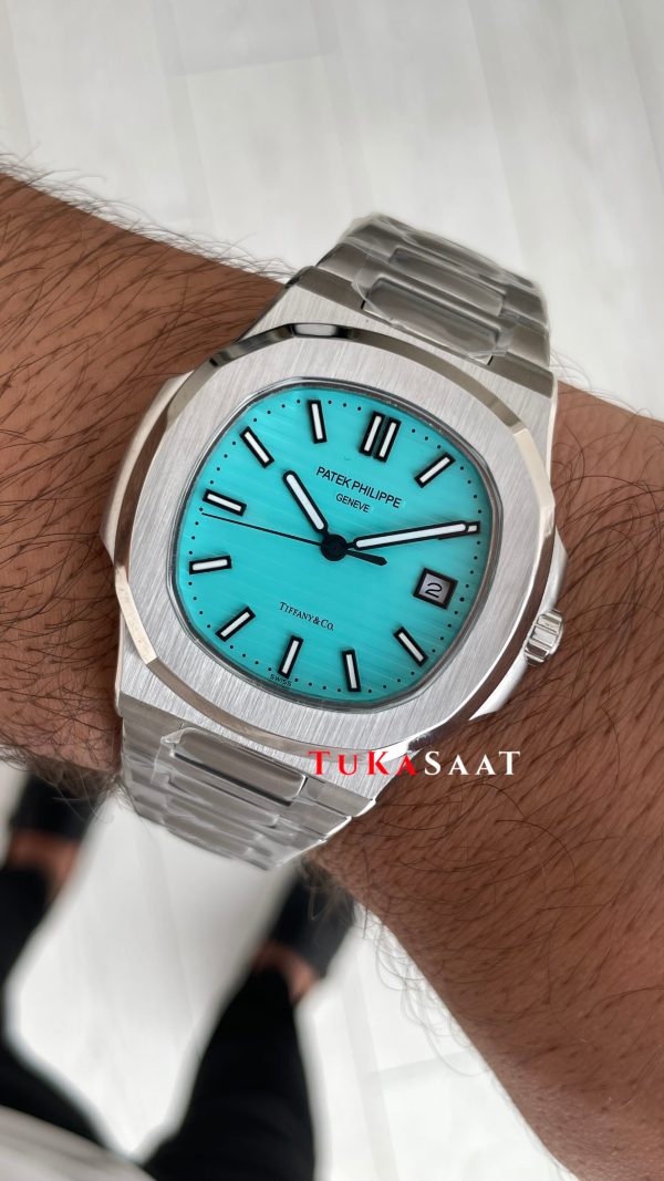 Patek Philippe Nautilus Tiffany 5711 Silver 40 mm Replika Saat Patek Philippe Nautilus Tiffany 5711 Silver 40 mm Replika Saat