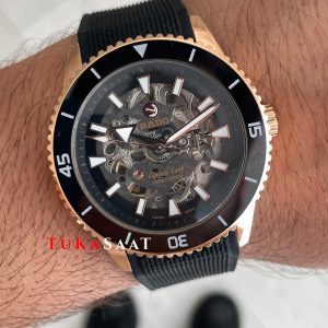 Rado Captain Cook iskelet Siyah Rose Kauçuk