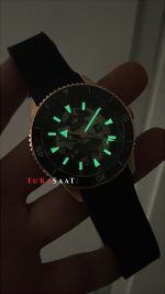 Rado Captain Cook iskelet Siyah Rose Kauçuk