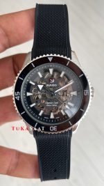 Rado Captain Cook iskelet Siyah Kauçuk