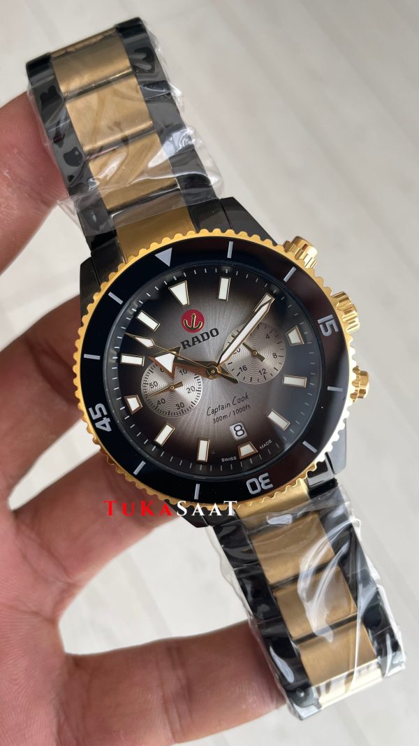 Rado Captain Cook Siyah Chronograph Gold & Black PVD