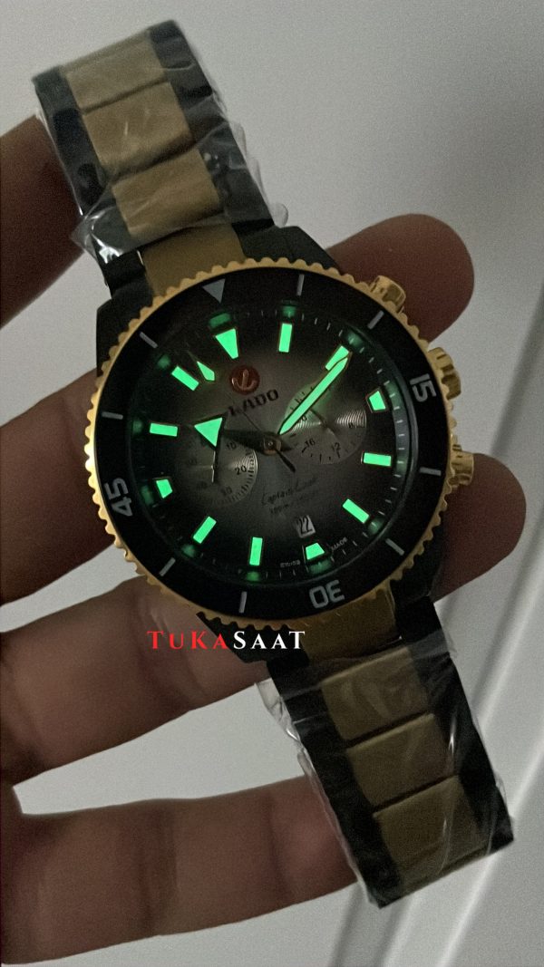 Rado Captain Cook Siyah Chronograph Gold & Black PVD