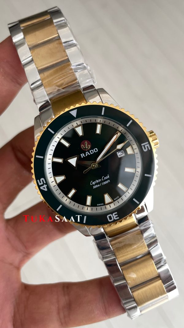 Rado Captain Cook Yeşil Oyster Two Tone Gold Rado Captain Cook Yeşil Oyster Two Tone Gold
