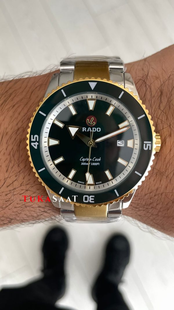 Rado Captain Cook Yeşil Oyster Two Tone Gold Rado Captain Cook Yeşil Oyster Two Tone Gold