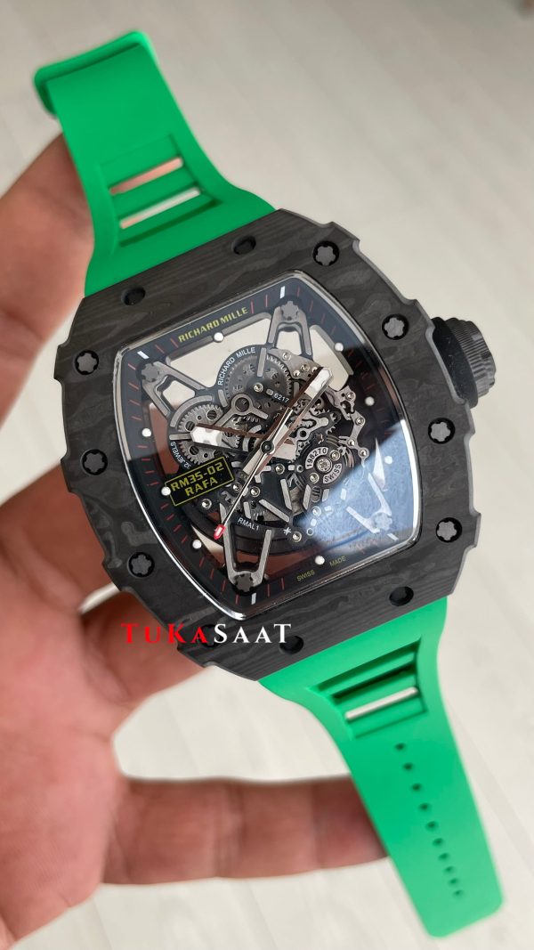 Richard Mille Rafael Nadal RM35-02 Carbon Yeşil Replika Saat
