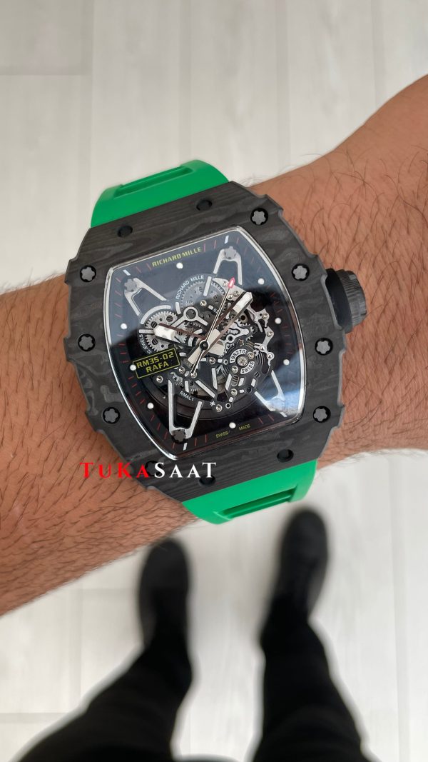 Richard Mille Rafael Nadal RM35-02 Carbon Yeşil Replika Saat