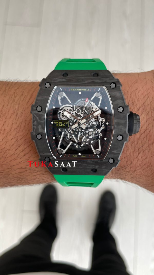 Richard Mille Rafael Nadal RM35-02 Carbon Yeşil Replika Saat