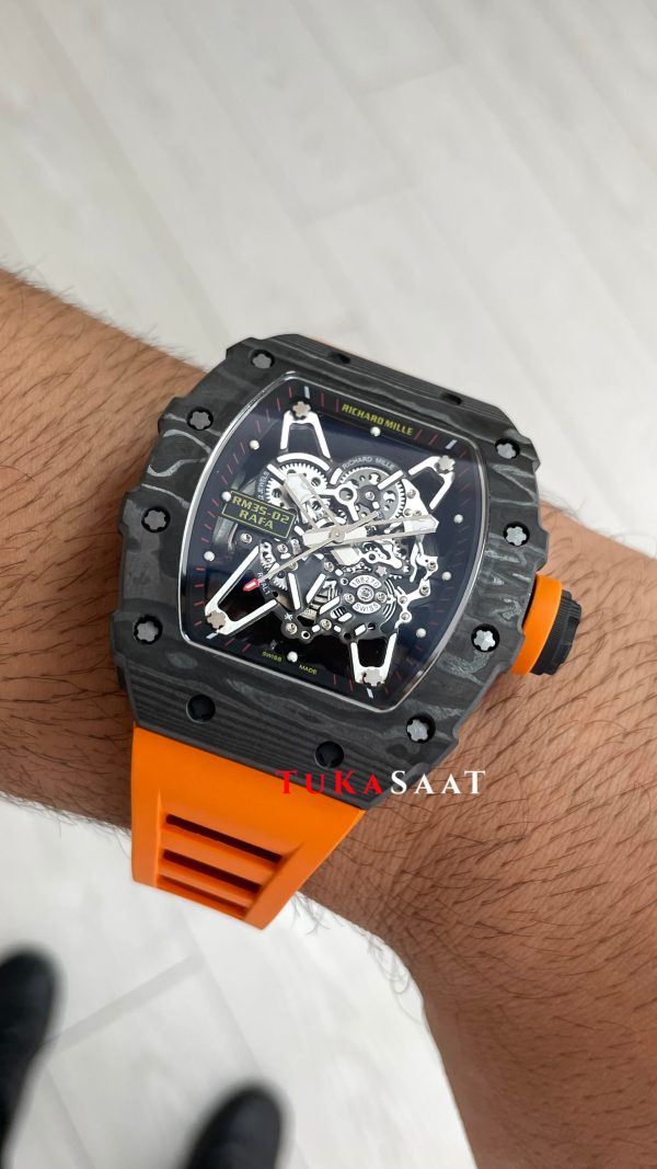 Richard Mille Rafael Nadal RM35-02 Turuncu Carbon Black Replika Saat