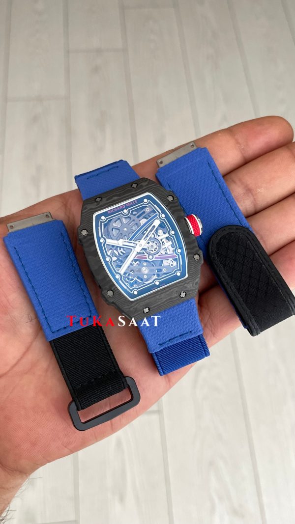 Richard Mille Sebastian Ogier Carbon RM 67-02 Blue Super Clone Swiss ETA Saat AV Factory Richard Mille Sebastian Ogier Carbon RM 67-02 Blue Super Clone Swiss ETA Saat AV Factory