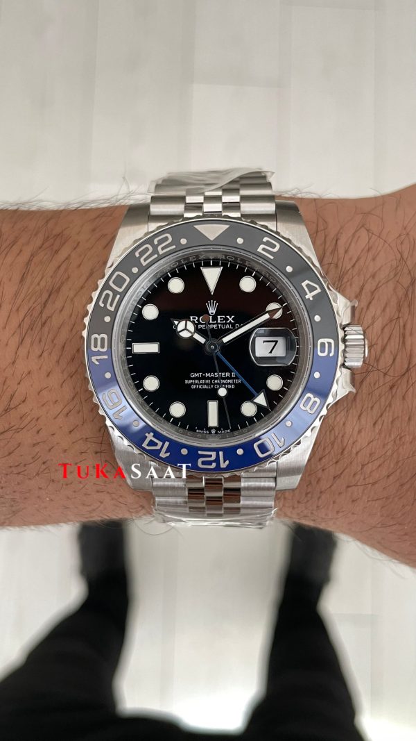 Rolex Batgirl Gmt Master II 126710BLNR Jubilee 40mm DD3285 V4 Super Clone Swiss ETA Saat VS Factory