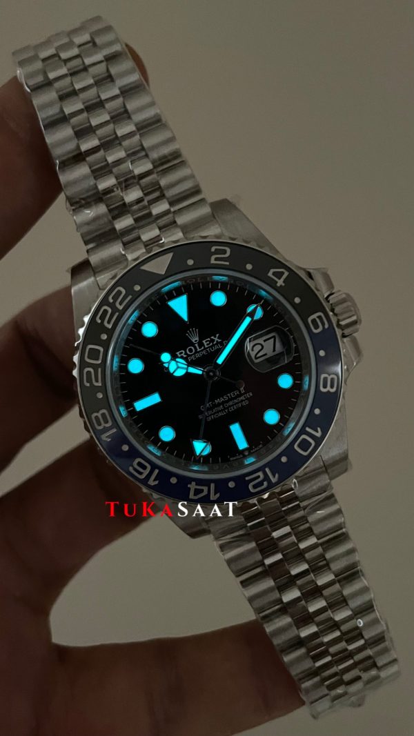 Rolex Batgirl Gmt Master II 126710BLNR Jubilee 40mm DD3285 V4 Super Klon Swiss ETA Saat AR Factory
