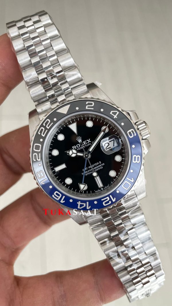 Rolex Batgirl Gmt Master II 126710BLNR Jubilee 40mm DD3285 V4 Super Klon Swiss ETA Saat AR Factory
