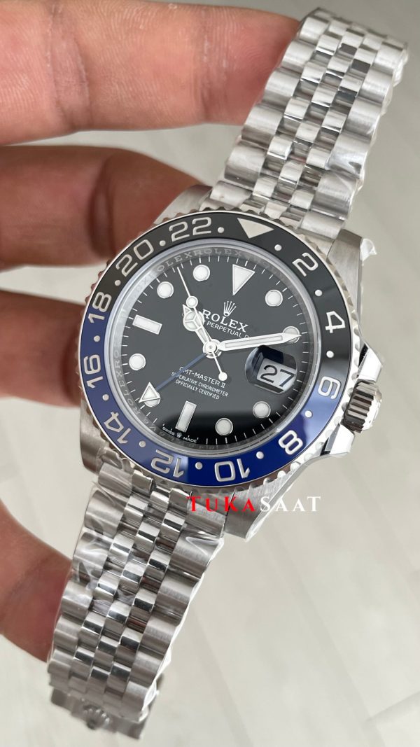 Rolex Batgirl Gmt Master II 126710BLNR Jubilee 40mm DD3285 V4 Super Klon Swiss ETA Saat AR Factory