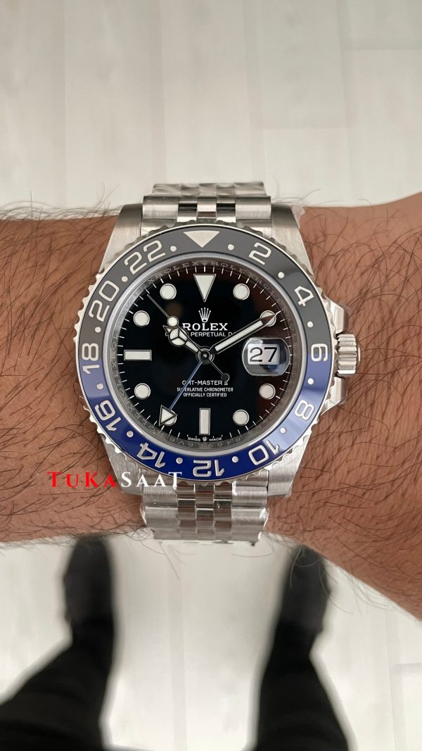 Rolex Batgirl Gmt Master II 126710BLNR Jubilee 40mm DD3285 V4 Super Klon Swiss ETA Saat AR Factory