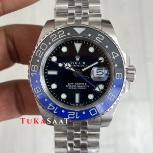 Rolex Batgirl Gmt Master II 126710BLNR Jubilee Batman 40mm Silver Replika Saat