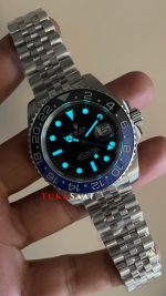 Rolex Batgirl Gmt Master II 126710BLNR Jubilee Batman 40mm Silver Replika Saat