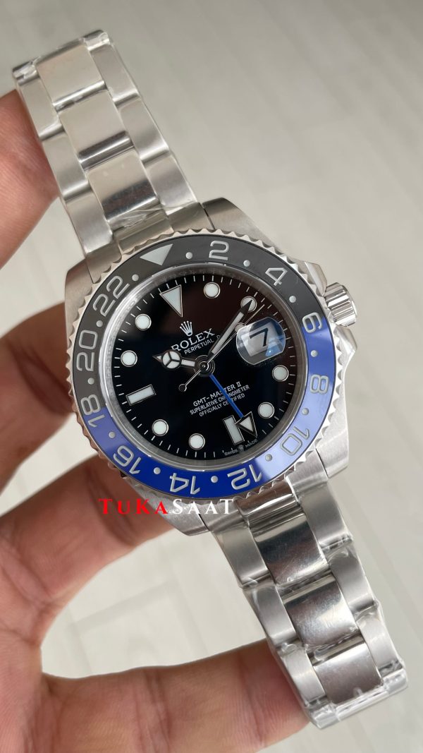 Rolex Batman Gmt Master II 126710BLNR Oyster 40mm Replika Saat Rolex Batman Gmt Master II 126710BLNR Oyster 40mm Replika Saat