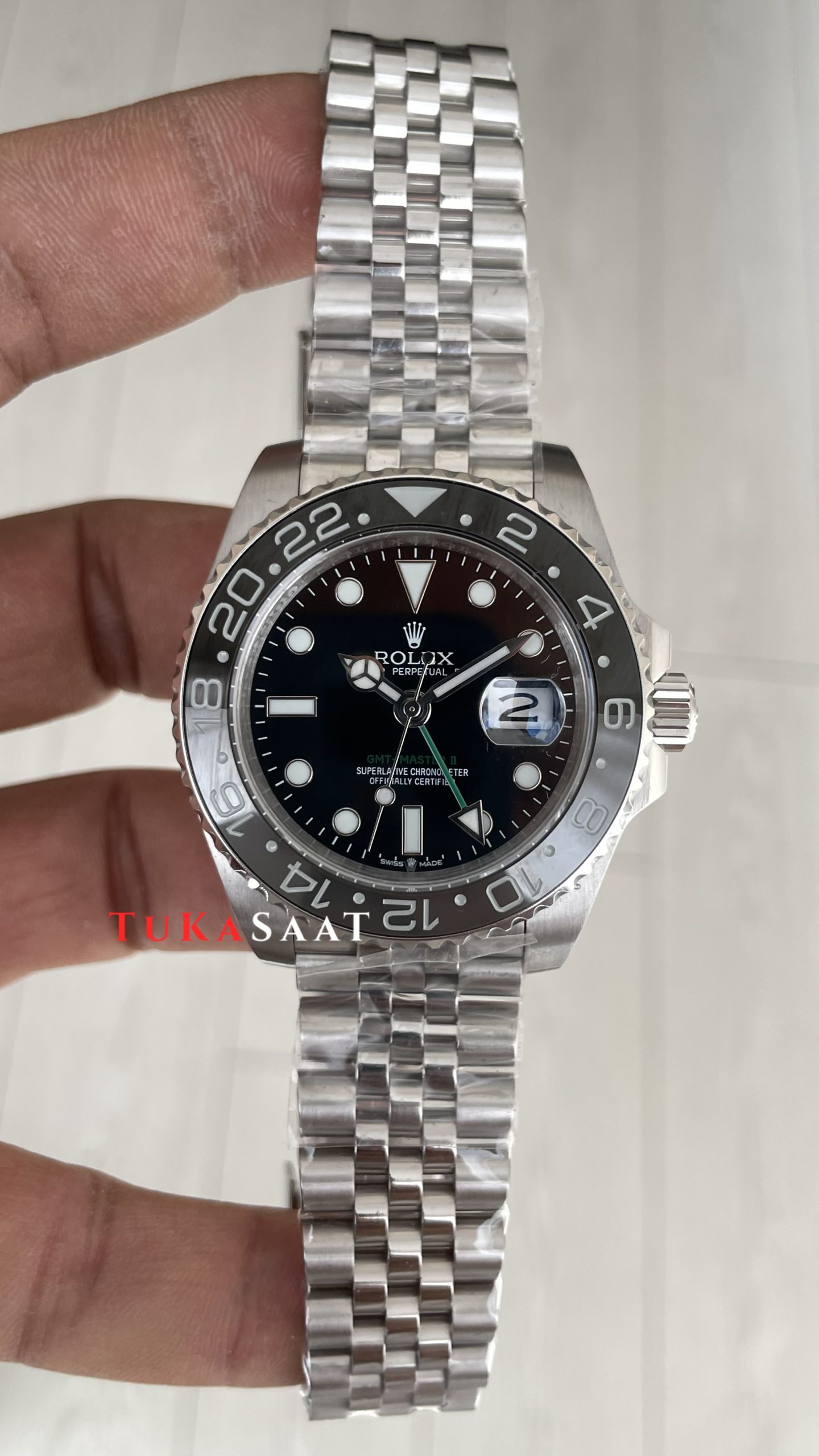 Rolex Bruce Wayne Gmt Master II 126710GRNR Jubilee 40mm Replika Saat Rolex Bruce Wayne Gmt Master II 126710GRNR Jubilee 40mm Replika Saat