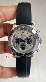 Rolex Cosmograph Daytona Ghost 126519LN Oysterflex Gri Kadran 40mm Replika Saat