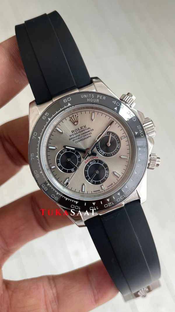 Rolex Cosmograph Daytona Ghost 126519LN Oysterflex Gri Kadran 40mm Replika Saat Rolex Cosmograph Daytona Ghost 126519LN Oysterflex Gri Kadran 40mm Replika Saat