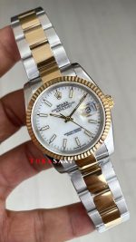 Rolex Datejust Beyaz 126233 Oyster Two Tone Gold 36mm Replika Saat