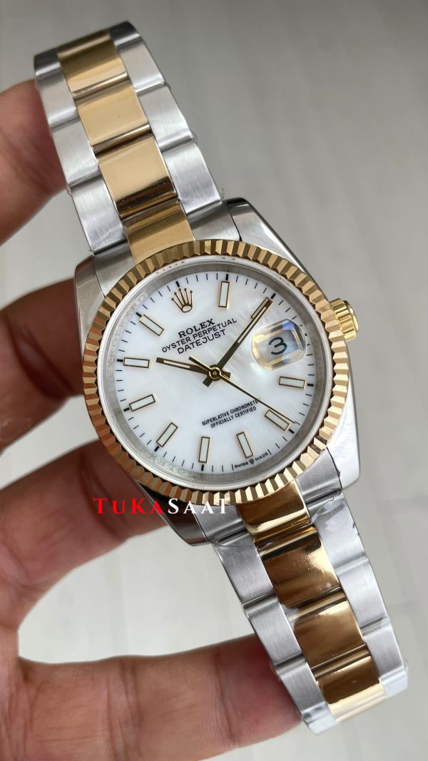 Rolex Datejust Beyaz 126233 Oyster Two Tone Gold 36mm Replika Saat Rolex Datejust Beyaz 126233 Oyster Two Tone Gold 36mm Replika Saat