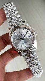 Rolex Datejust Beyaz 126334 Jubilee 41mm DD3235 V2 Super Klon Swiss ETA Saat AR Factory