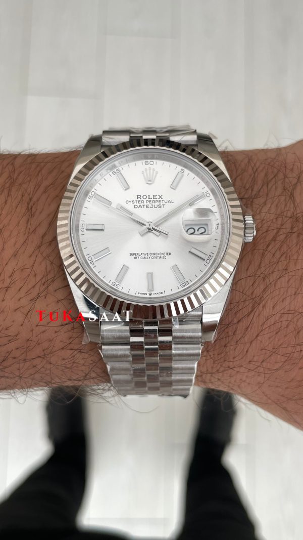 Rolex Datejust Beyaz 126334 Jubilee 41mm DD3235 V2 Super Klon Swiss ETA Saat AR Factory