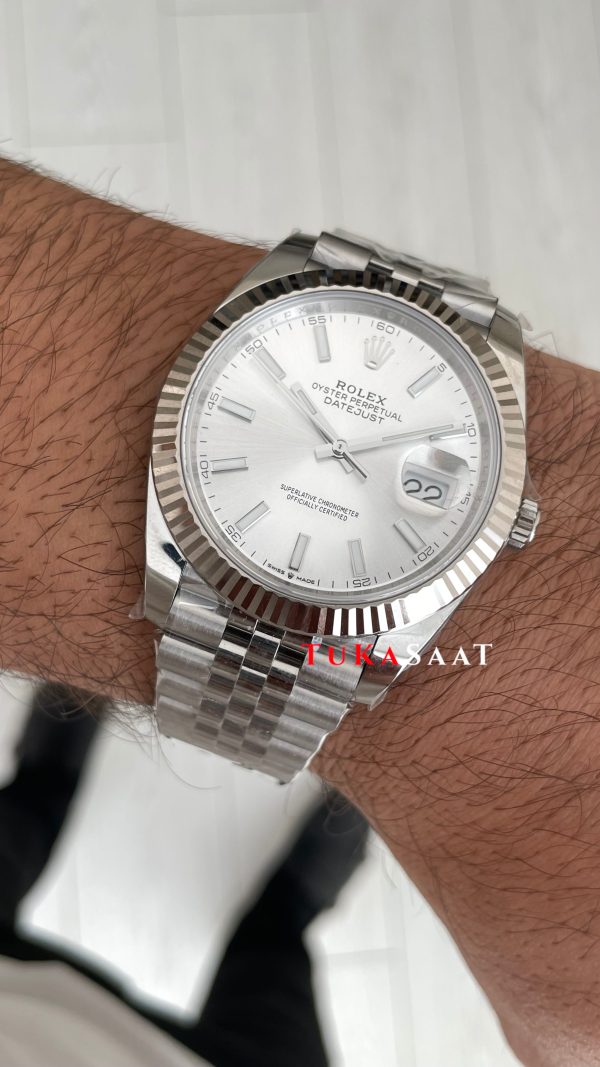 Rolex Datejust Beyaz 126334 Jubilee 41mm DD3235 V2 Super Klon Swiss ETA Saat AR Factory