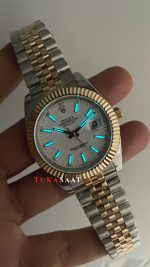 Rolex Datejust Beyaz Kadran 126333 Jubilee Two Tone Gold 41mm Replika Saat