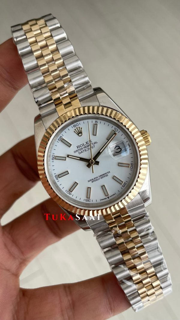Rolex Datejust Beyaz Kadran 126333 Jubilee Two Tone Gold 41mm Replika Saat Rolex Datejust Beyaz Kadran 126333 Jubilee Two Tone Gold 41mm Replika Saat
