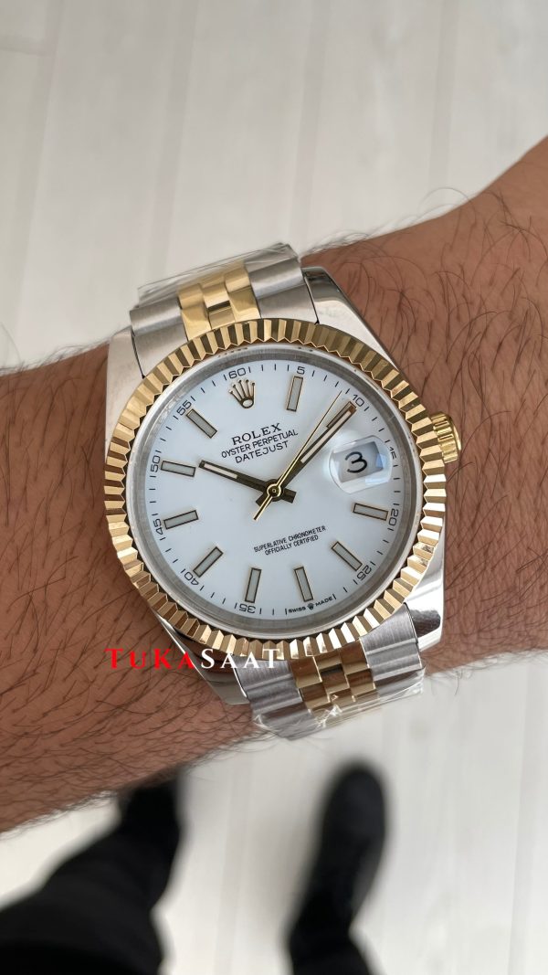 Rolex Datejust Beyaz Kadran 126333 Jubilee Two Tone Gold 41mm Replika Saat Rolex Datejust Beyaz Kadran 126333 Jubilee Two Tone Gold 41mm Replika Saat