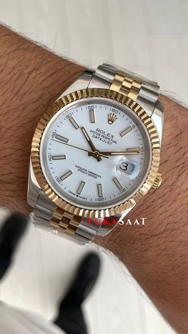 Rolex Datejust Beyaz Kadran 126333 Jubilee Two Tone Gold 41mm Replika Saat Rolex Datejust Beyaz Kadran 126333 Jubilee Two Tone Gold 41mm Replika Saat