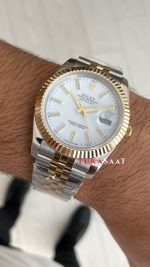 Rolex Datejust Beyaz Kadran 126333 Jubilee Two Tone Gold 41mm Replika Saat
