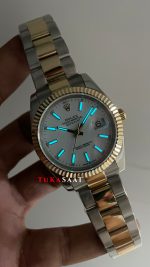 Rolex Datejust Beyaz 126333 Oyster Two Tone Gold 41mm Replika Saat