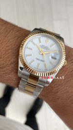Rolex Datejust Beyaz 126333 Oyster Two Tone Gold 41mm Replika Saat