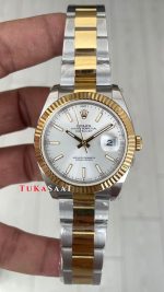 Rolex Datejust Beyaz Kadran 126333 Oyster Two Tone Gold 41mm Swiss ETA Saat Copy Clean