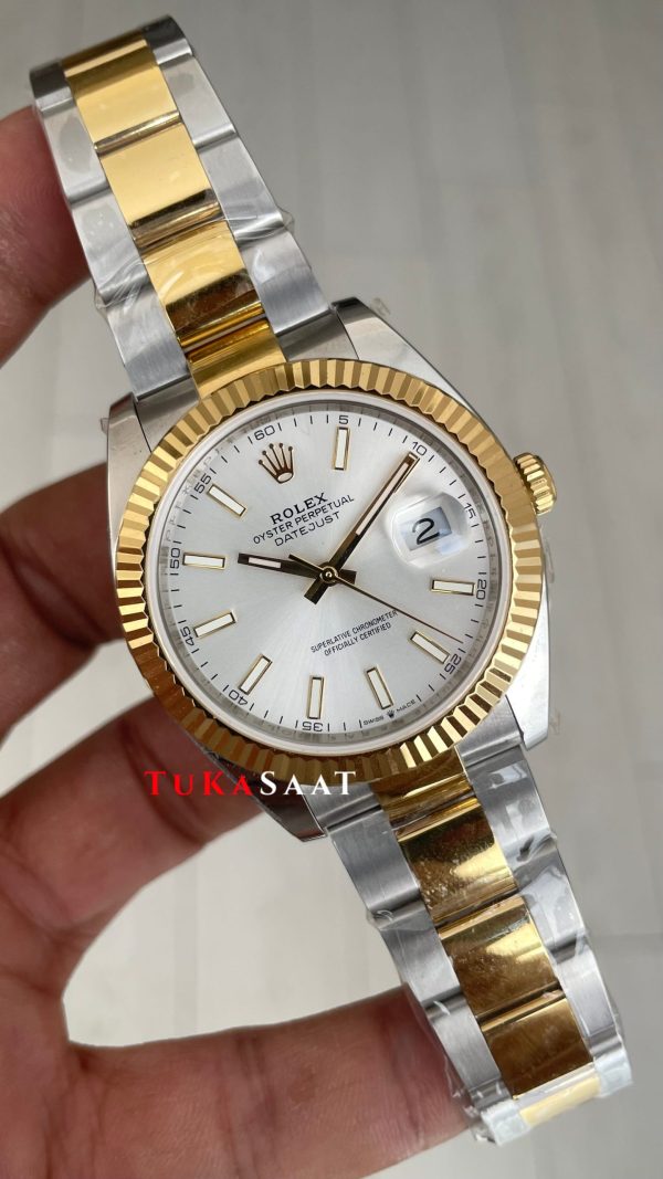 Rolex Datejust Beyaz Kadran 126333 Oyster Two Tone Gold 41mm Swiss ETA Saat Copy Clean Rolex Datejust Beyaz Kadran 126333 Oyster Two Tone Gold 41mm Swiss ETA Saat Copy Clean