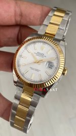 Rolex Datejust Beyaz Kadran 126333 Oyster Two Tone Gold 41mm Swiss ETA Saat Copy Clean