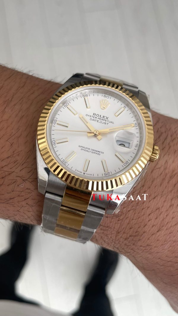 Rolex Datejust Beyaz Kadran 126333 Oyster Two Tone Gold 41mm Swiss ETA Saat Copy Clean Rolex Datejust Beyaz Kadran 126333 Oyster Two Tone Gold 41mm Swiss ETA Saat Copy Clean